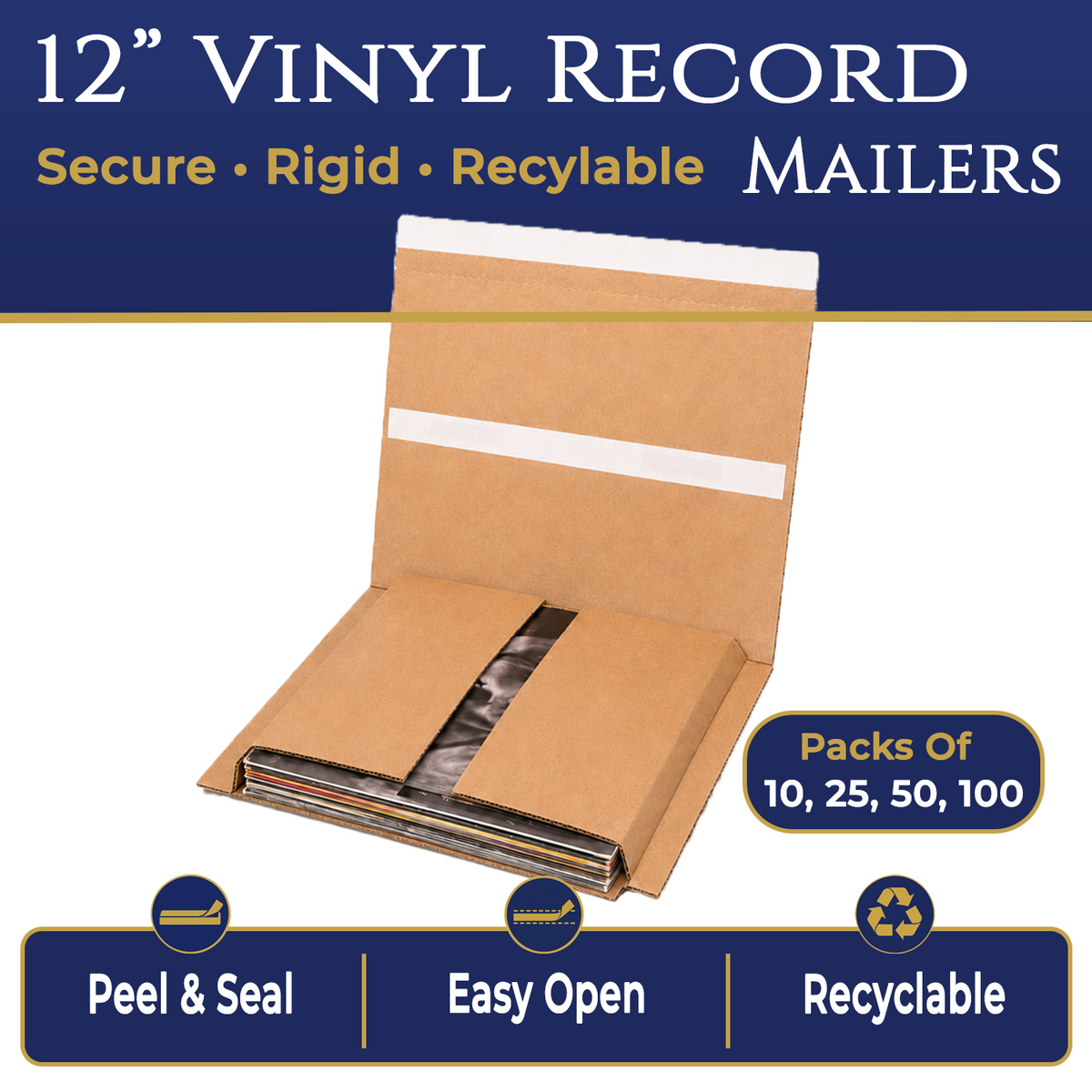 12 inch Vinyl Record Mailer | Heavy‑Duty LP Protection