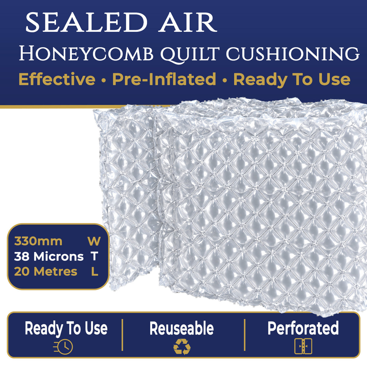 Sealed Air Pre-Inflated Honeycomb Bubble Wrap – Per roll