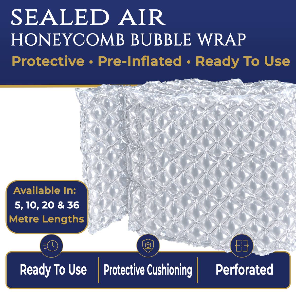 Sealed Air NewAir Flex Pre-Inflated Honeycomb Bubble Wrap – 5m, 10m, 20m & 36m