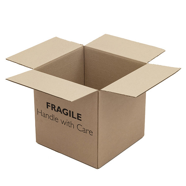 Size 2 fragile shipping boxes 305 × 305 × 305 mm double-wall cardboard Handle With Care box.