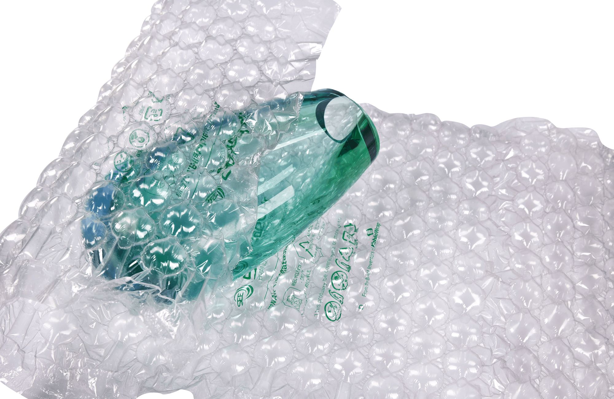 sealed air Pre-inflated honeycomb bubble wrap protecting a fragile item