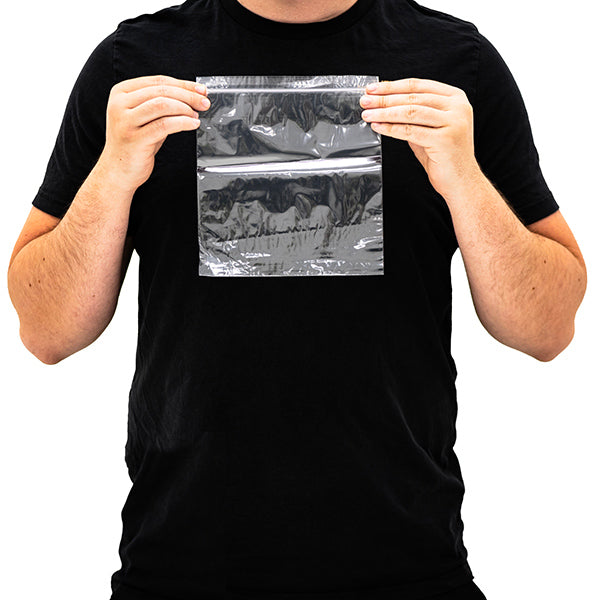 Grip Seal Bags 191 × 191 mm (7.5 × 7.5 in) square clear zip seal bag for textiles, craft supplies and retail packaging.