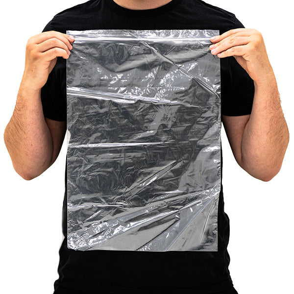 Grip Seal Bags 330 × 457 mm (13 × 18 in) large clear zip seal bag for posters, textiles, artwork and oversized products.