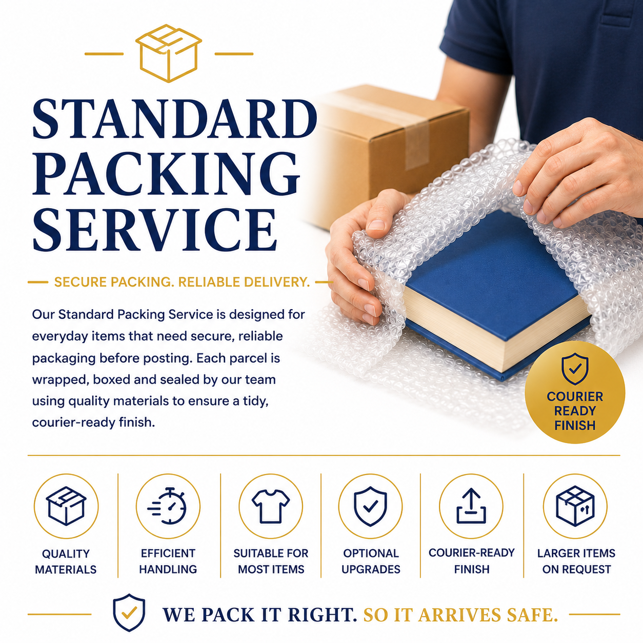Standard packing service – gallery image of packing process