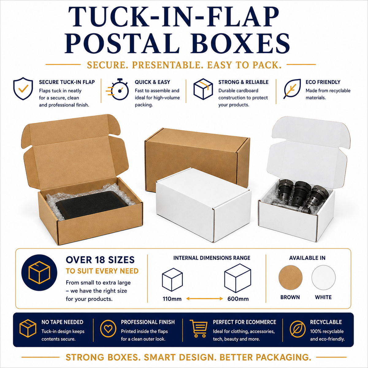 Brown Box - Tuck‑in‑flaps - Size 1-16