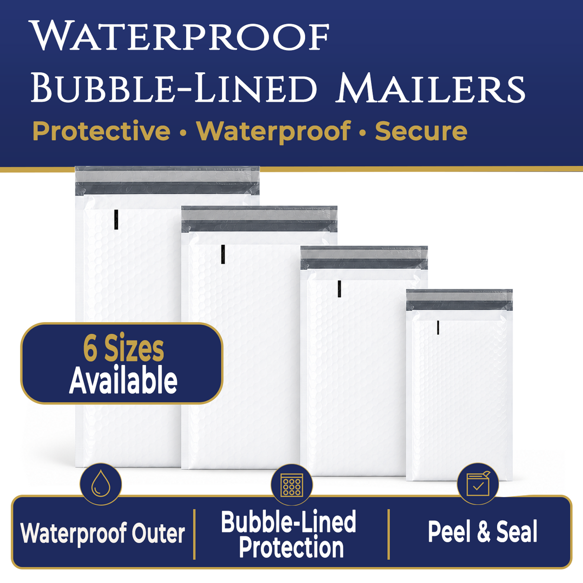 Bubble Lined Mailing Bags – Waterproof - 85 Micron - Size 1-6