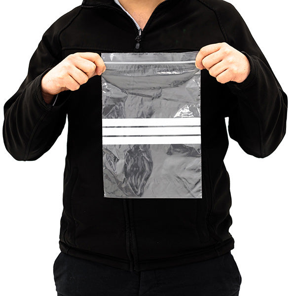 Grip Seal Bags 203 × 279 mm Clear Write-On Panel Resealable Plastic Bag