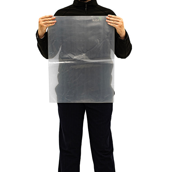 450 × 600mm clear heavy-duty polythene bags for larger items